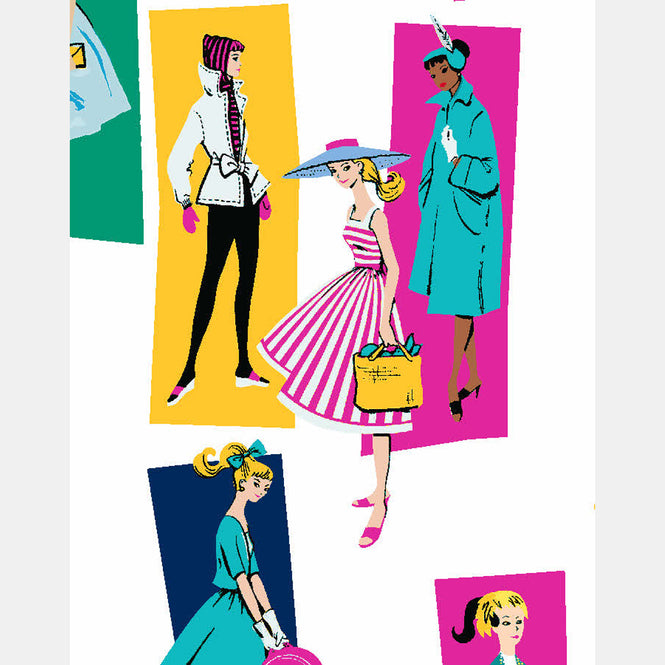 はがせる シール壁紙 wallshoppe / Barbie x wallshoppe / Mod Shapes Emerald Berry