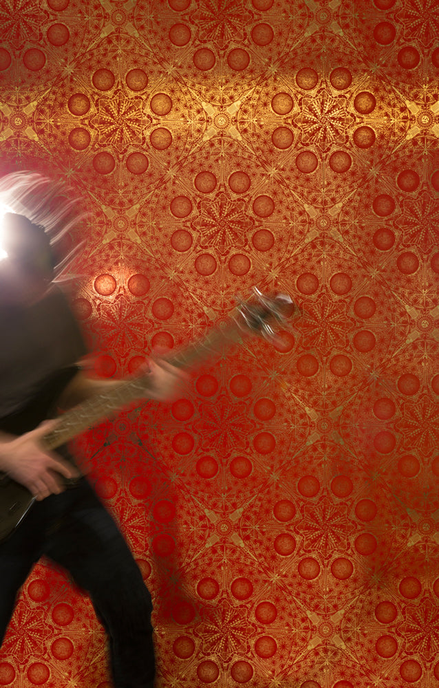 Flavor Paper Musical Mandala / Fireball on Bright Gold Mylar