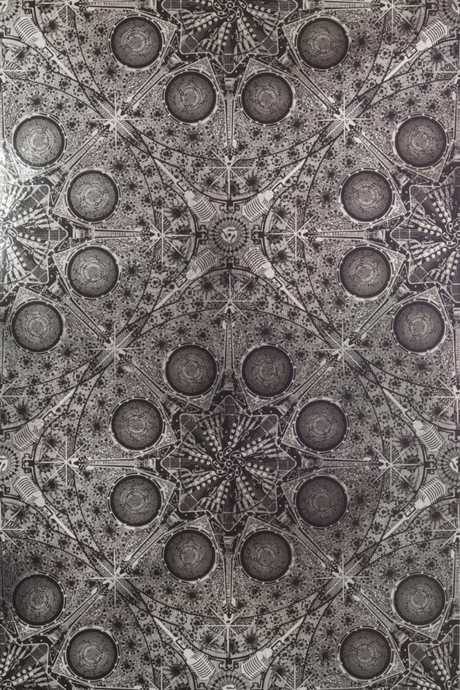 Flavor Paper Musical Mandala / Licorice on Chrome Mylar