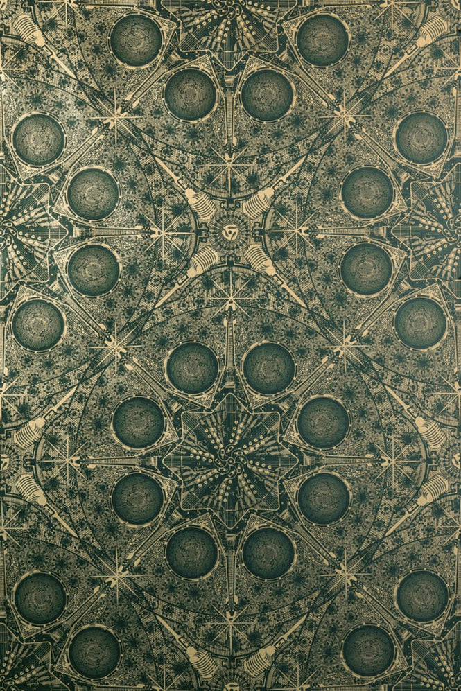 Flavor Paper Musical Mandala / Northwest on Matte Gold Mylar