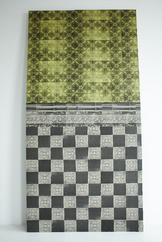 Deborah Bowness / The Standard Collection / New Cross Tiles Border / wide grey