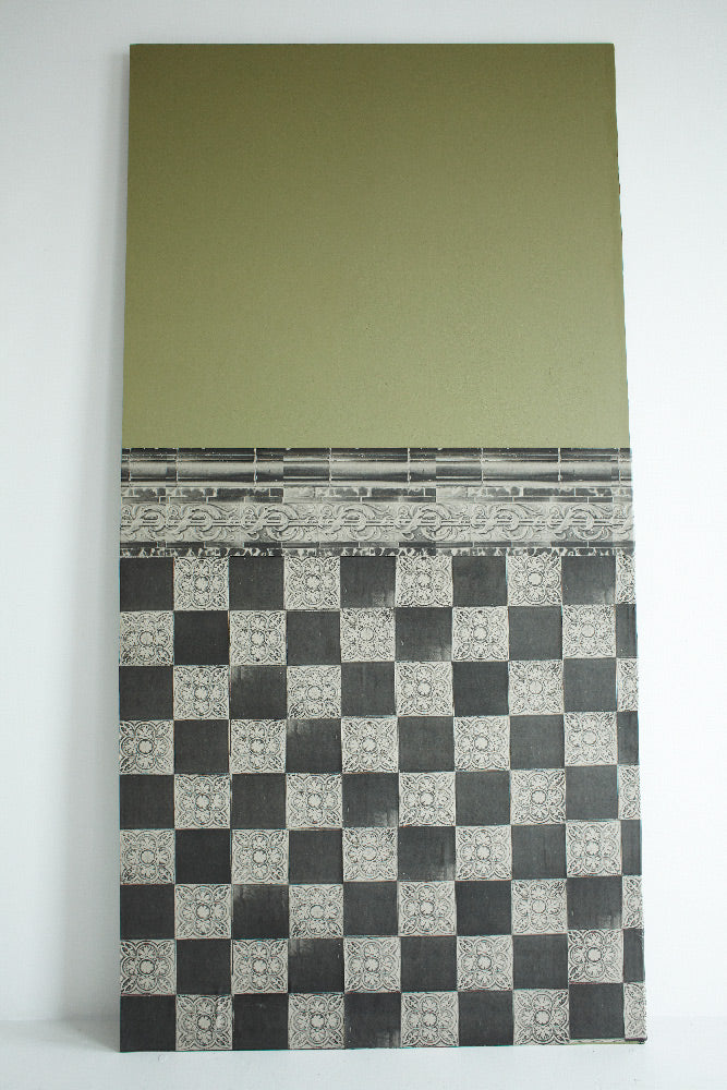 Deborah Bowness / The Standard Collection / New Cross Tiles Border / wide grey