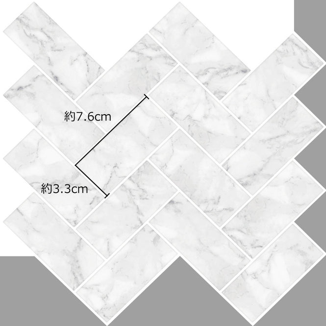 BACKSPLASH タイルシート / HERRINGBONE CARRARA MARBLE / NH2358
