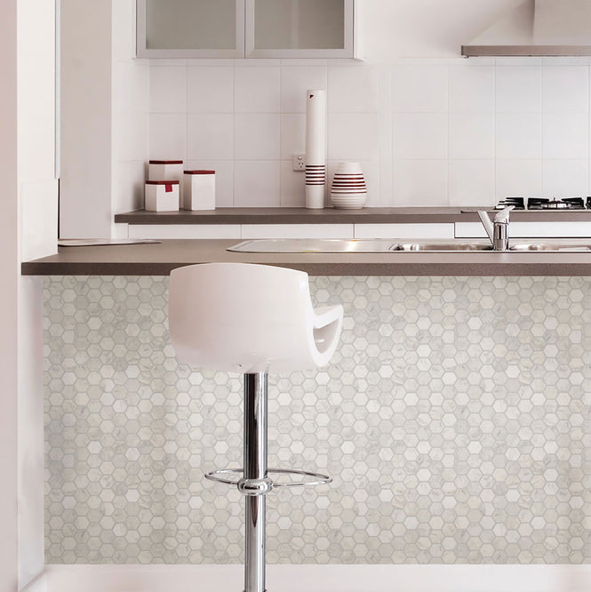 BACKSPLASH タイルシート / HEXAGON MARBLE / NH2359