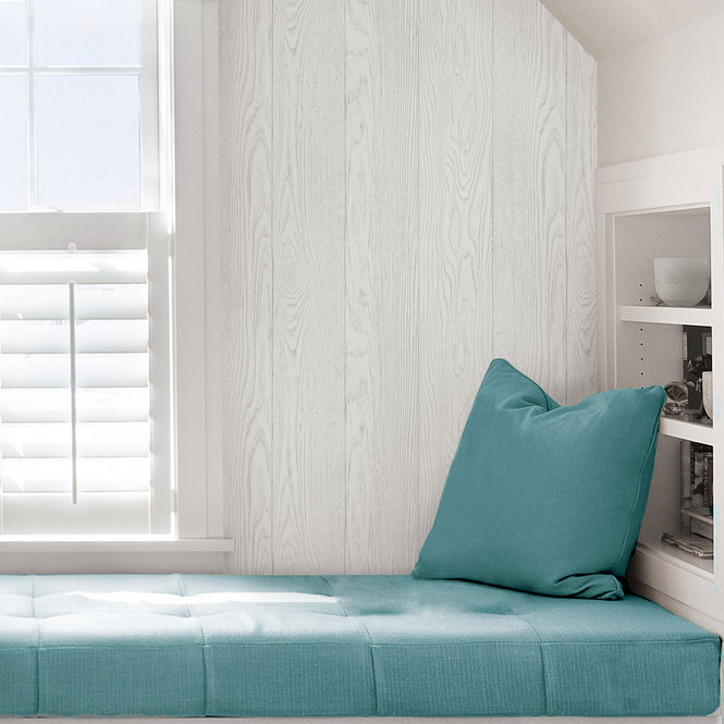 はがせる シール 壁紙 NU WALLPAPER / Timber White Peel and Stick Wallpaper / NH3055