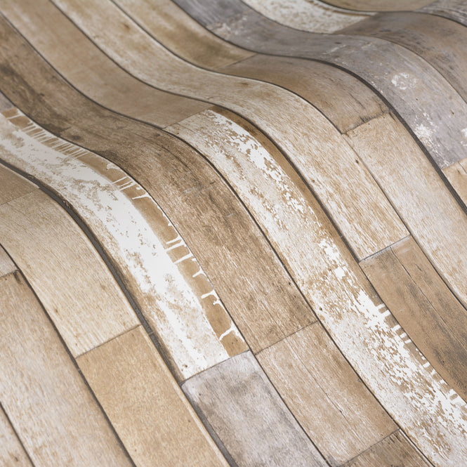 はがせる シール 壁紙 NU WALLPAPER / Weathered Plank Barn Peel and Stick Wallpaper / NH3057