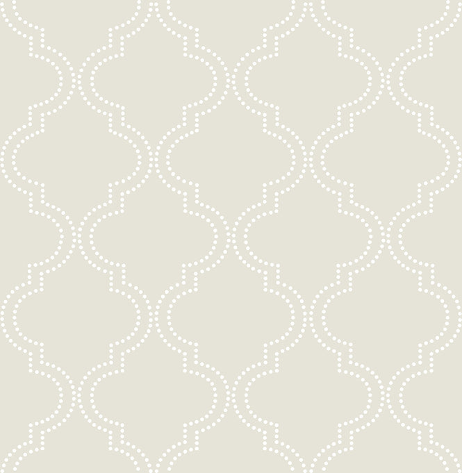 【予約受付】はがせる シール 壁紙 NU WALLPAPER / Taupe Quatrefoil Peel And Stick Wallpaper / NU1425