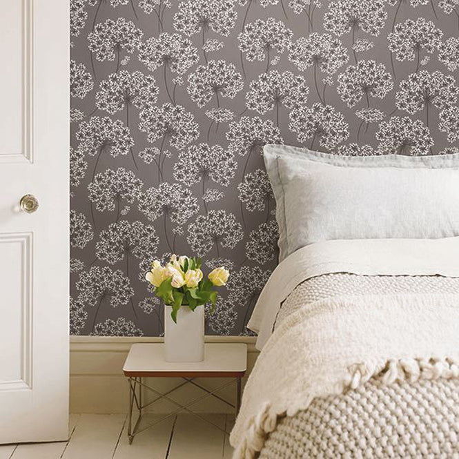 【予約受付】はがせる シール 壁紙 NU WALLPAPER / Angelica Grey Peel And Stick Wallpaper / NU1693