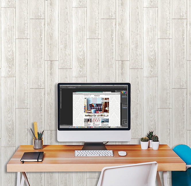 【予約受付】はがせる シール 壁紙 NU WALLPAPER / Serene Cream Peel and Stick Wallpaper / NU1930