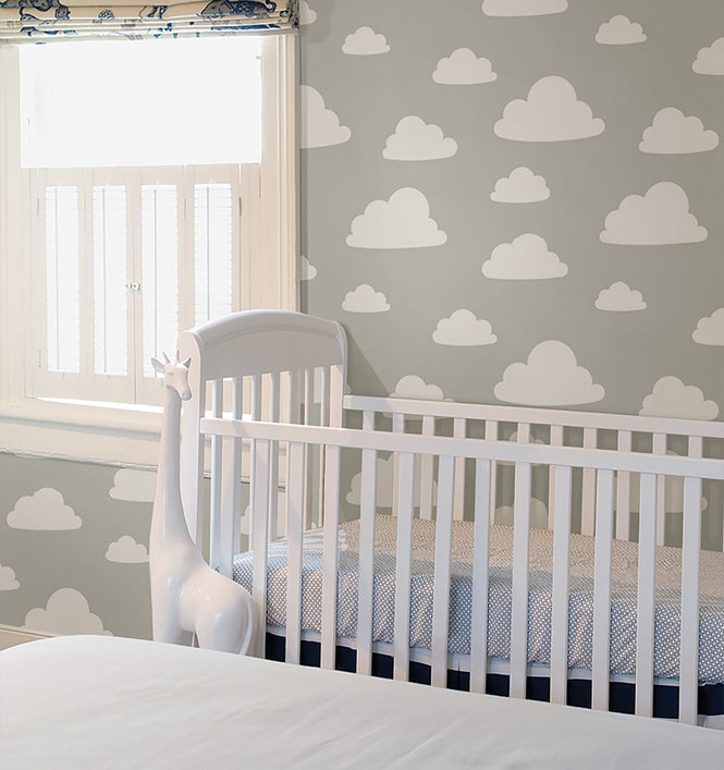 はがせる シール 壁紙 NU WALLPAPER / Clouds Grey Peel and Stick Wallpaper / NU1931
