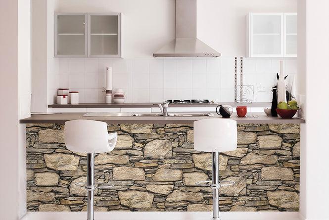 【予約受付】はがせる シール 壁紙 NU WALLPAPER / Hadrian Stone Wall Peel and Stick Wallpaper / NU2065(NUS2065)