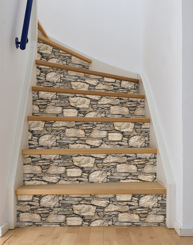 【予約受付】はがせる シール 壁紙 NU WALLPAPER / Hadrian Stone Wall Peel and Stick Wallpaper / NU2065(NUS2065)