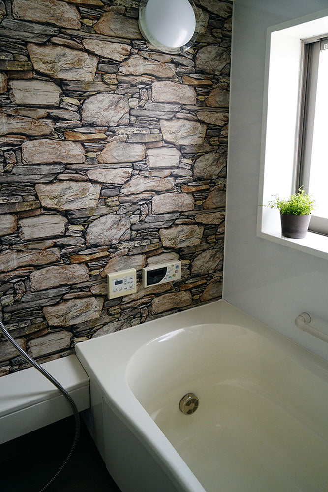 【予約受付】はがせる シール 壁紙 NU WALLPAPER / Hadrian Stone Wall Peel and Stick Wallpaper / NU2065(NUS2065)