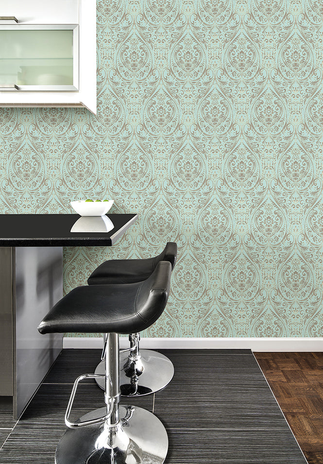 【予約受付】はがせる シール 壁紙 NU WALLPAPER / Nomad Damask Peel and Stick Wallpaper / NU2079