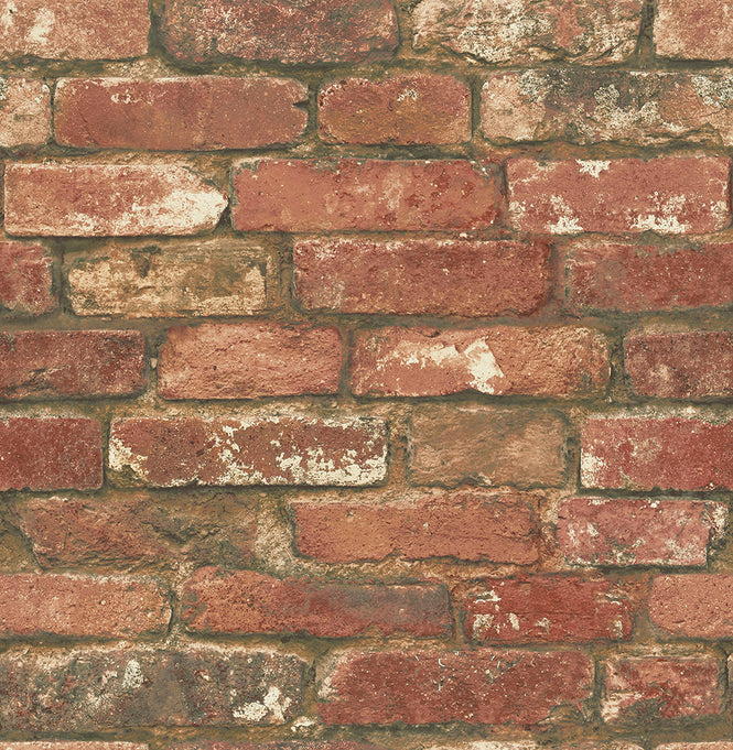 【予約受付】はがせる シール 壁紙 NU WALLPAPER / West End Brick Peel and Stick Wallpaper / NU2214
