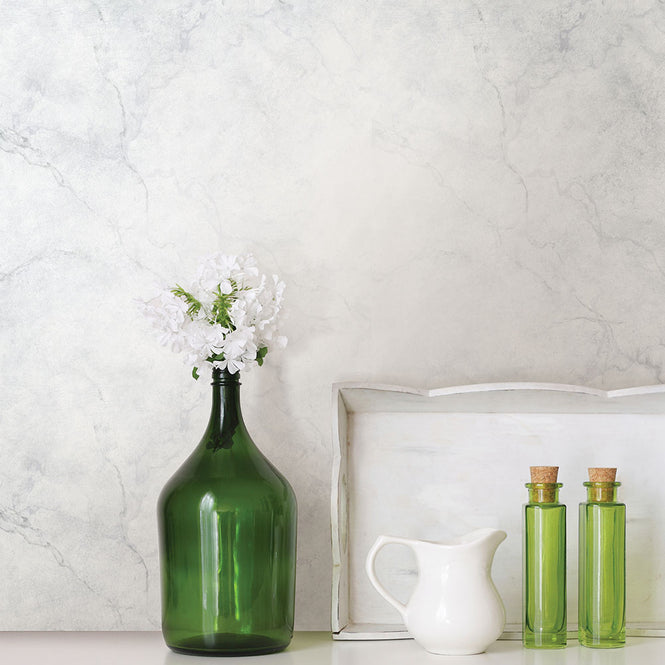 【予約受付】はがせる シール 壁紙 NU WALLPAPER / Carrara Marble Peel and Stick Wallpaper / NU2090