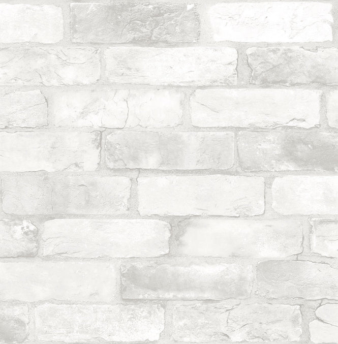 【予約受付】はがせる シール 壁紙 NU WALLPAPER / LOFT WHITE BRICK  Peel And Stick Wallpaper / NU2218