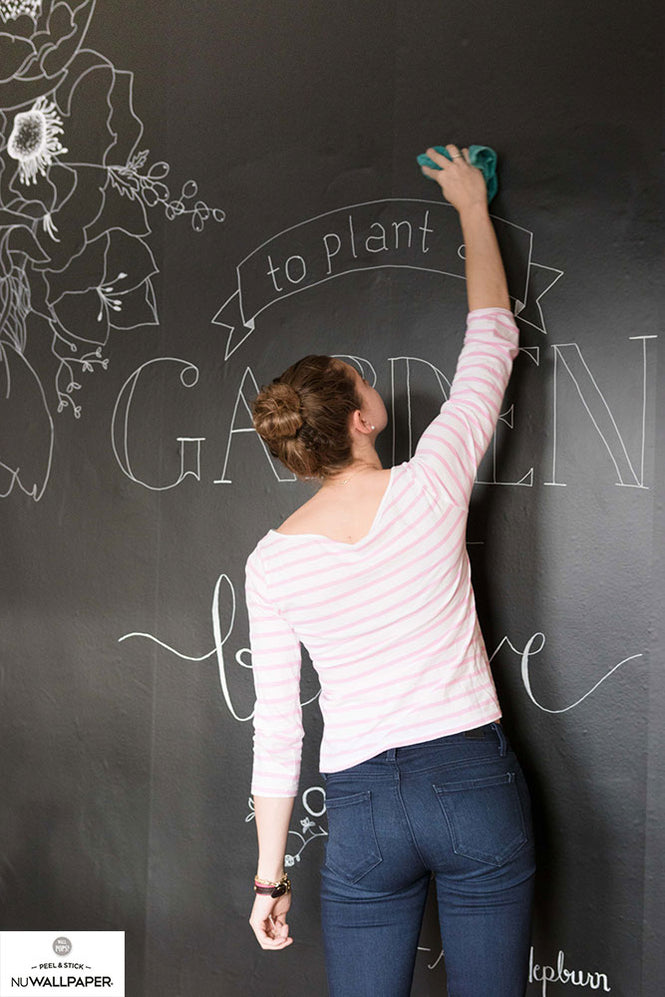 【予約受付】はがせる シール 壁紙 NU WALLPAPER / Vintage Chalkboard Peel and Stick Wallpaper / NU2220