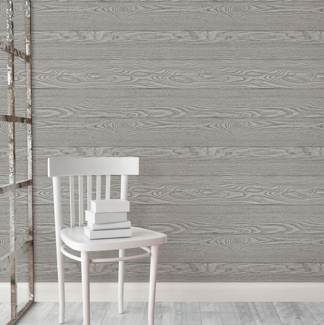 【予約受付】はがせる シール 壁紙 NU WALLPAPER / Grey Salvaged Wood Peel And Stick Wallpaper / NU2240