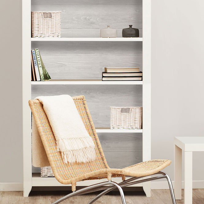【予約受付】はがせる シール 壁紙 NU WALLPAPER / GREY WOOD PLANK Peel And Stick Wallpaper / NU2397(NUS2397)