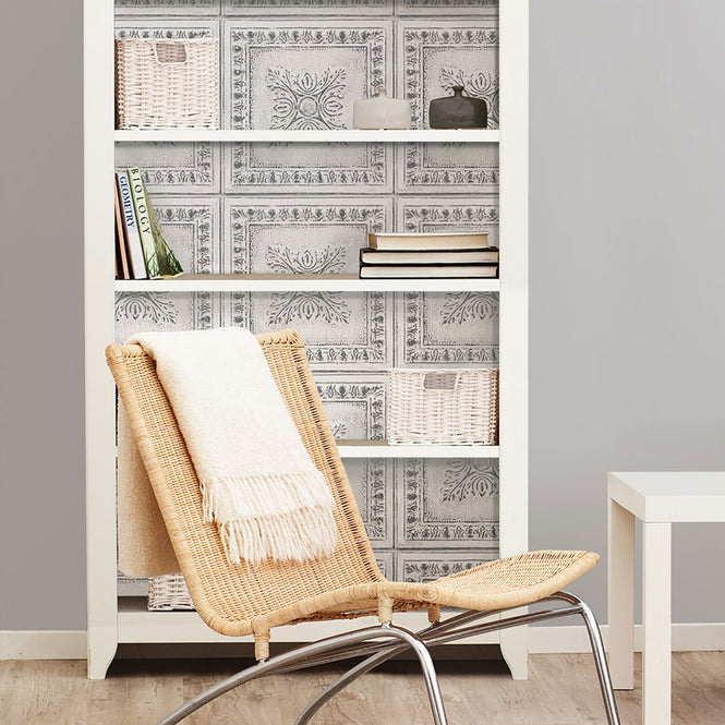 【予約受付】はがせる シール 壁紙 NU WALLPAPER / RECLAIMED TIN Peel And Stick Wallpaper / NU2495
