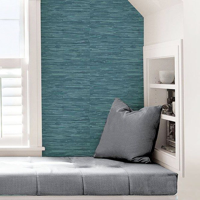 【予約受付】はがせる シール 壁紙 NU WALLPAPER / Navy Grassweave Peel And Stick Wallpaper / NU2874