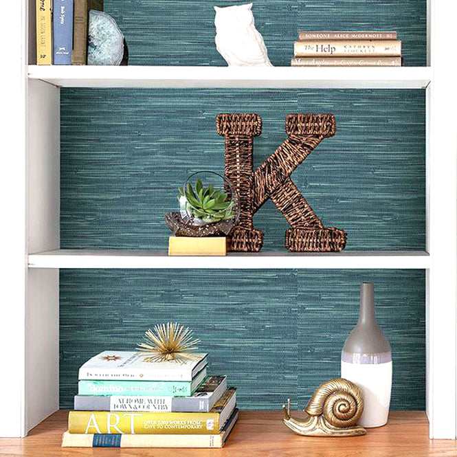 はがせる シール 壁紙 NU WALLPAPER / Navy Grassweave Peel And Stick Wallpaper / NU2874