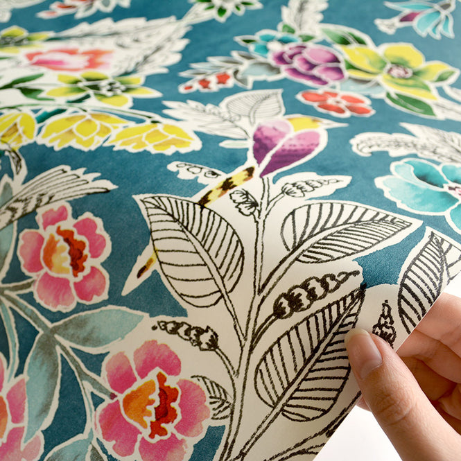 【予約受付】はがせる シール 壁紙 NU WALLPAPER / Summer Love Teal Peel & Stick Wallpaper / NU3037