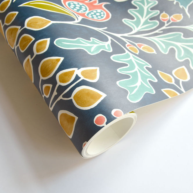 【予約受付】はがせる シール 壁紙 NU WALLPAPER / Groovy Garden Navy Peel & Stick Wallpaper / NU3038