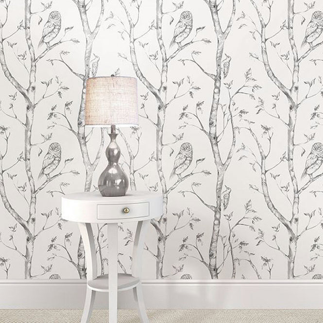 【予約受付】はがせる シール 壁紙 NU WALLPAPER / Gray Woods Peel And Stick Wallpaper / NU1412(NUS1412)