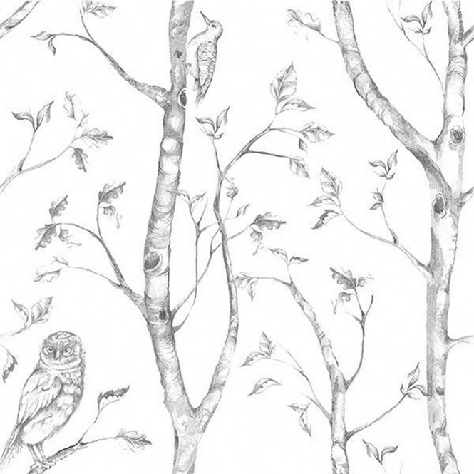 はがせる シール 壁紙 NU WALLPAPER / Gray Woods Peel And Stick Wallpaper / NU1412(NUS1412)