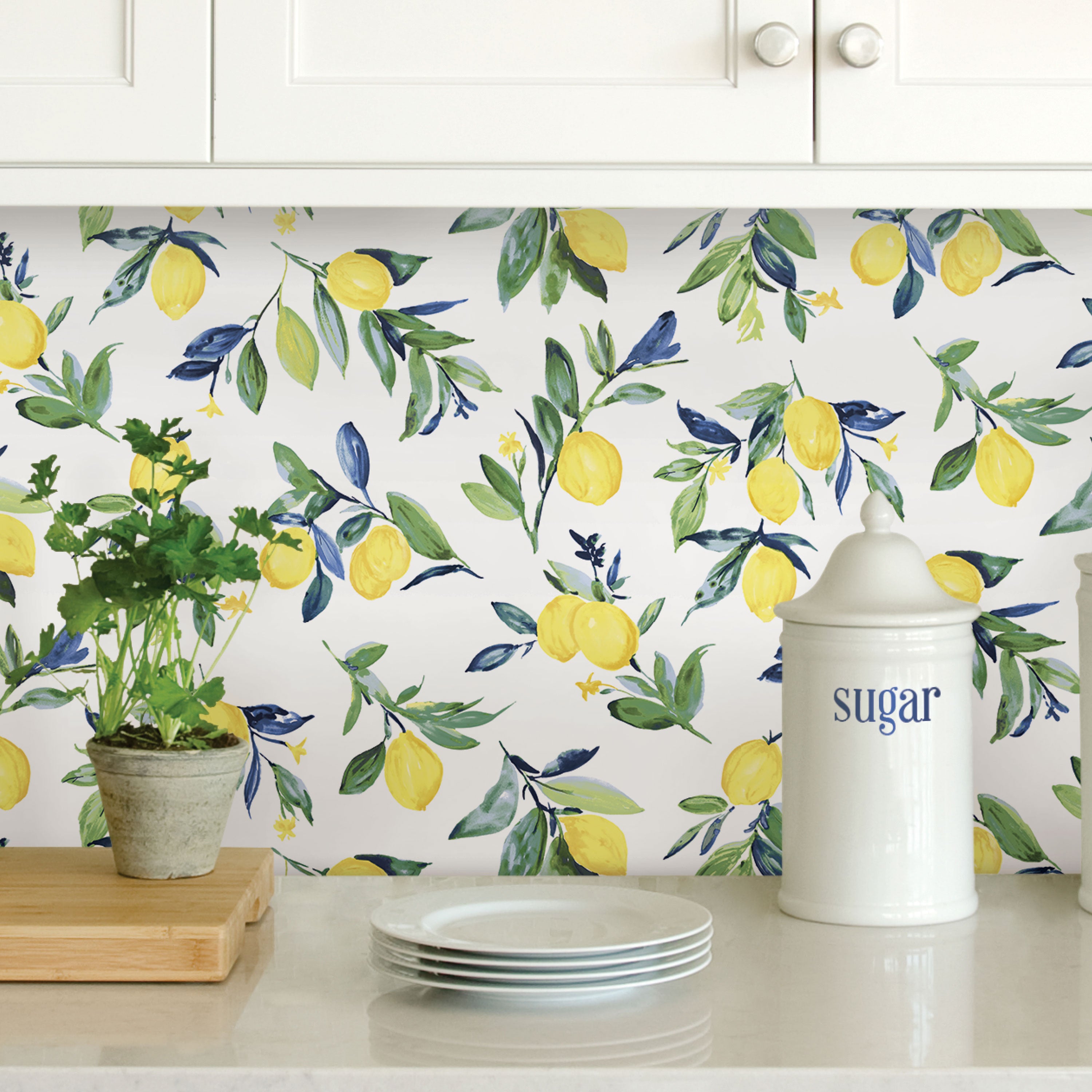はがせる シール 壁紙 NU WALLPAPER / Lemon Drop Yellow Peel and