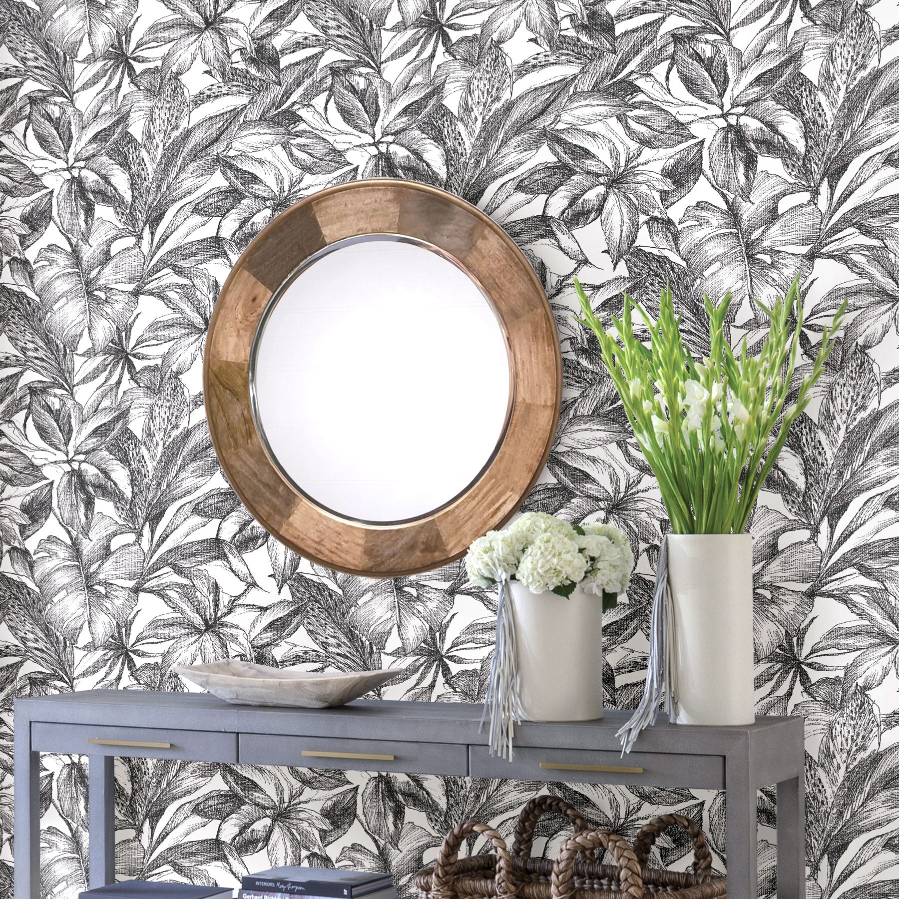 はがせる シール 壁紙 NU WALLPAPER / Black Canopy Peel and Stick