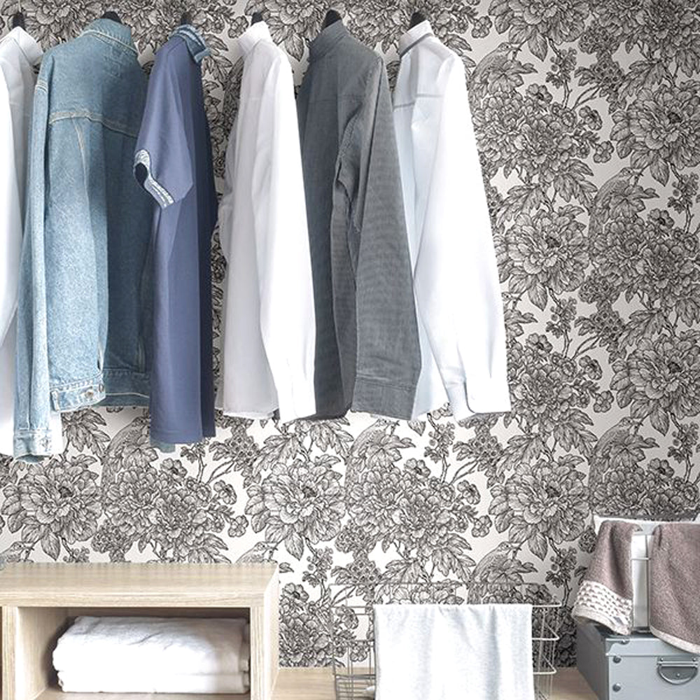 はがせる シール 壁紙 NU WALLPAPER / Black & White Sudbury