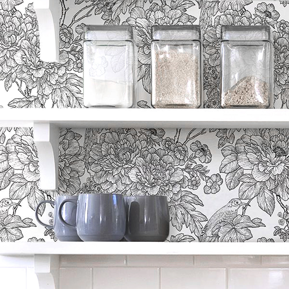 はがせる シール 壁紙 NU WALLPAPER / Black & White Sudbury