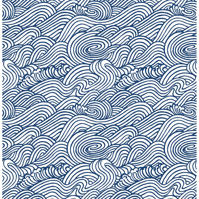 【予約受付】はがせる シール 壁紙 NU WALLPAPER / Navy Saybrook Peel and Stick Wallpaper / NUS3562