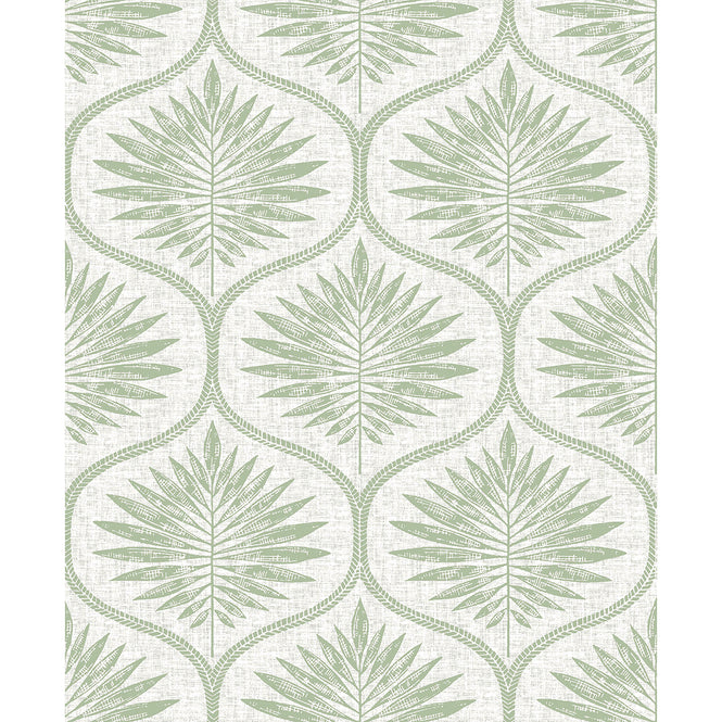 【予約受付】はがせる シール 壁紙 NU WALLPAPER / Green Primitive Leaves Peel and Stick Wallpaper / NUS3621