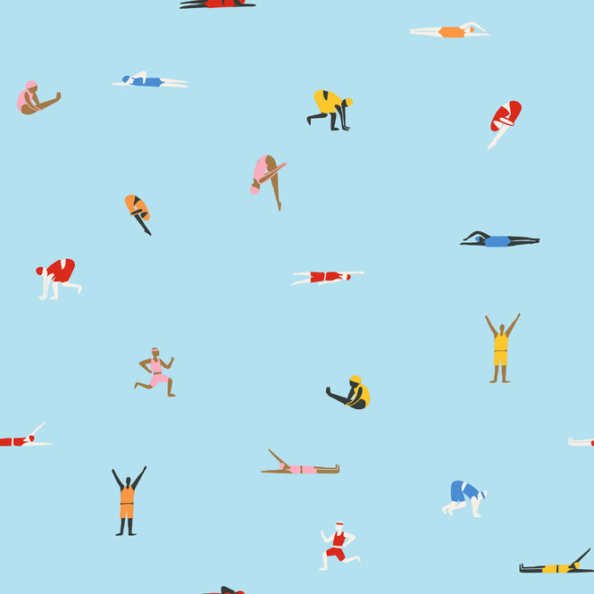 はがせる シール壁紙 wallshoppe / Tea Collection x wallshoppe / Olympians Baby Blue