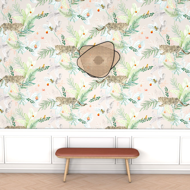 KARIOKAS / Orilla Pink Grey Green Jaguar WallP-Oril-PGG-02