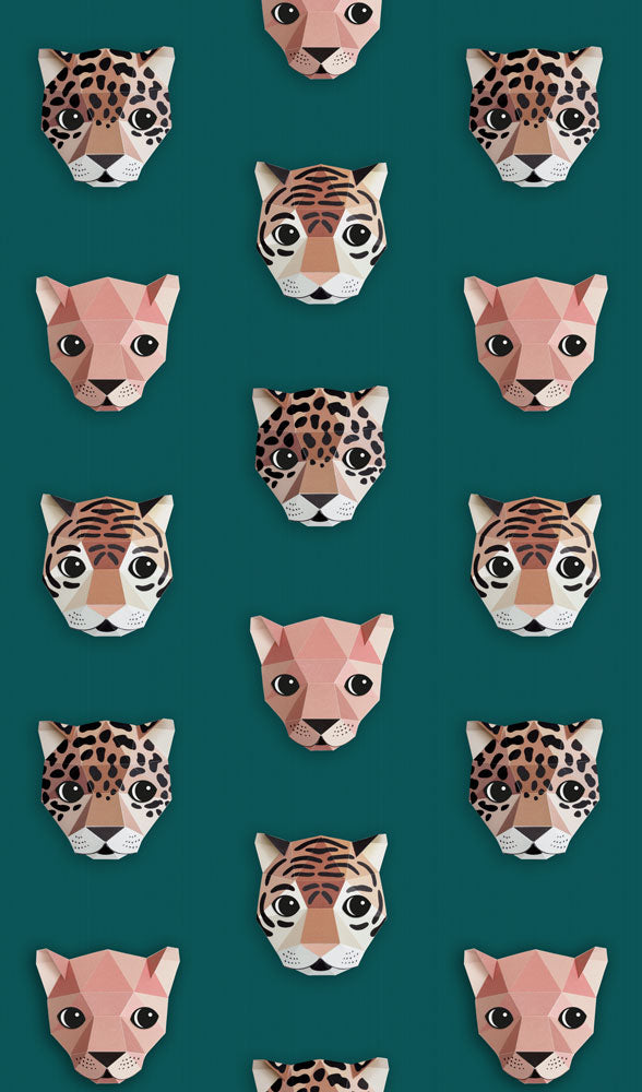 studio ditte / Panthera wallpaper / Green【2パネル1セット】
