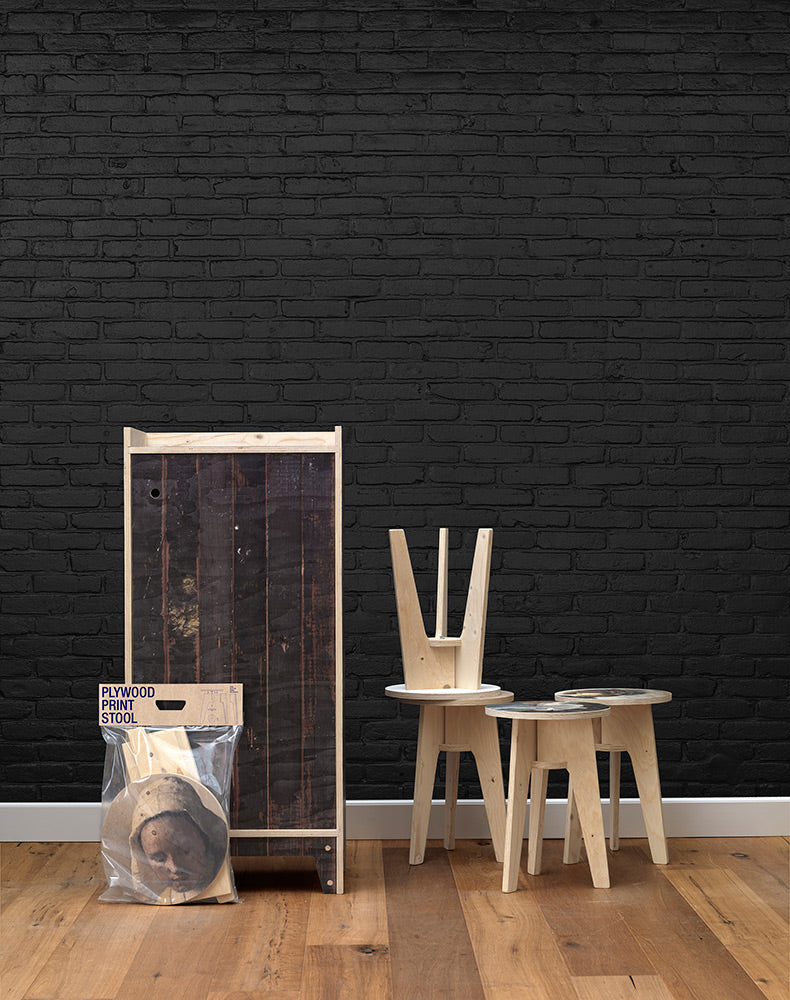 【切売m単位】NLXL LAB BLACK BRICK WALLPAPER BY PIET HEIN EEK / PHM-33