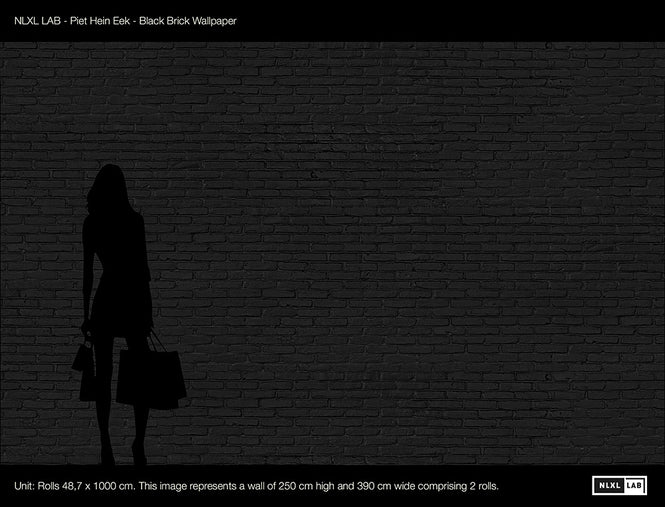 【1mサンプル】NLXL LAB BLACK BRICK WALLPAPER BY PIET HEIN EEK / PHM-33