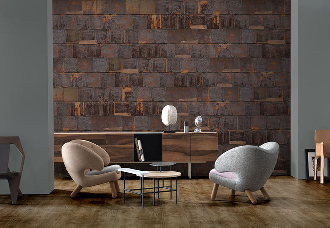 【1mサンプル】 NLXL LAB 3 RUSTED METAL WALLPAPER BY PIET HEIN EEK METAL BROWN PHE-19