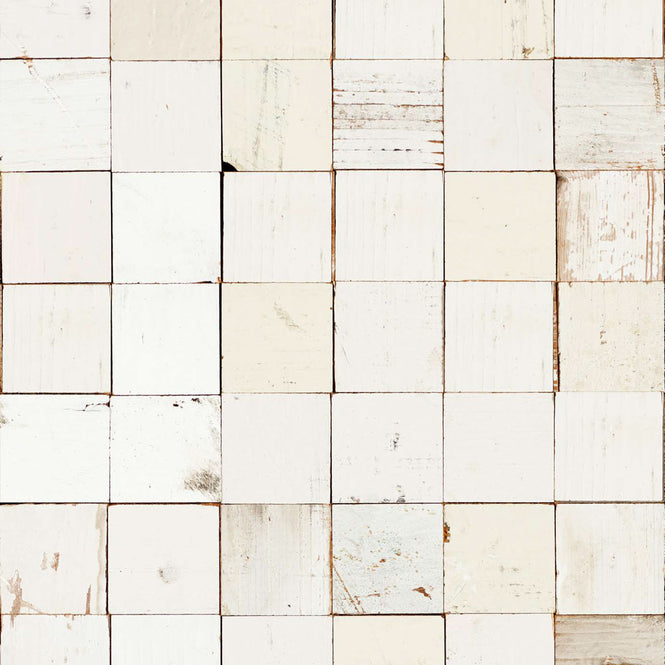 NLXL MONOCHROME WALLPAPER MOSAIC SQUARES WHITE WALLPAPER BY PIET HEIN EEK PHE-21