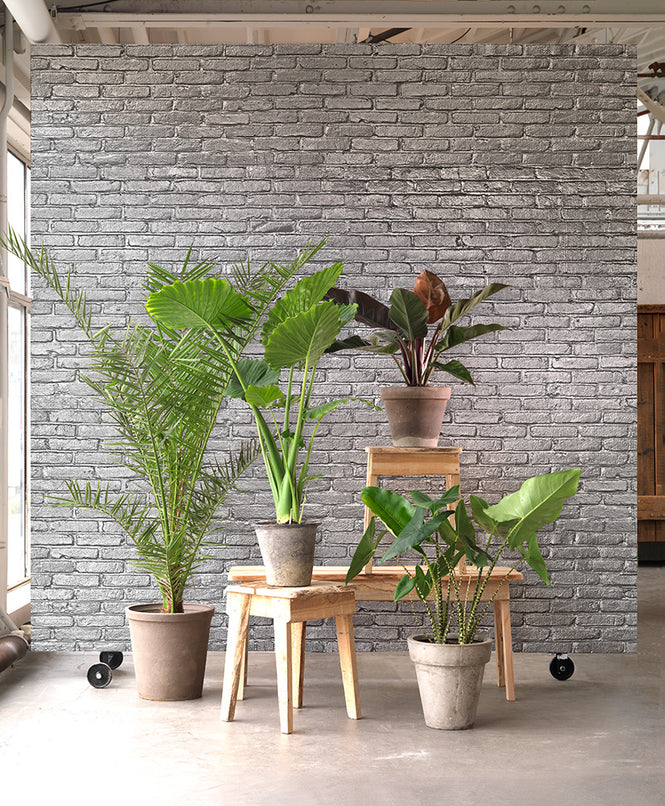 【切売m単位】NLXL Materials Wallpaper by Piet Hein Eek SILVER GREY BRICK WALLPAPER / PHM-34
