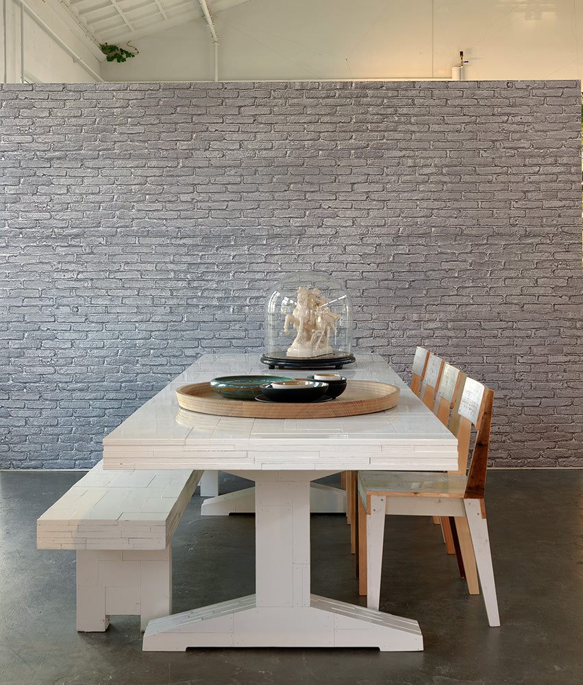 MATERIALS WALLPAPER by Piet Hein Eek SILVER GREY BRICK WALLPAPER