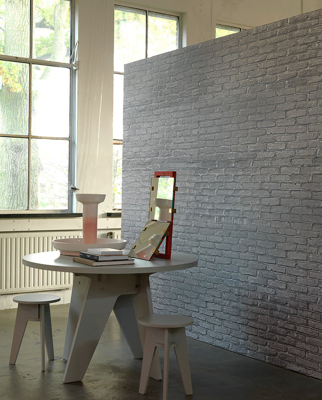 MATERIALS WALLPAPER by Piet Hein Eek SILVER GREY BRICK WALLPAPER / PHM-34