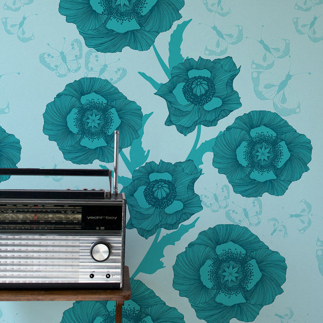 Camilla Meijer / Poppy Flower turquoise WP09-PF03-TU