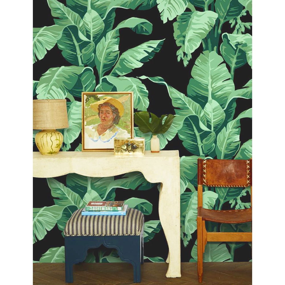 はがせる シール壁紙 wallshoppe / Pacifico Palm-Onyx #1 | 輸入壁紙