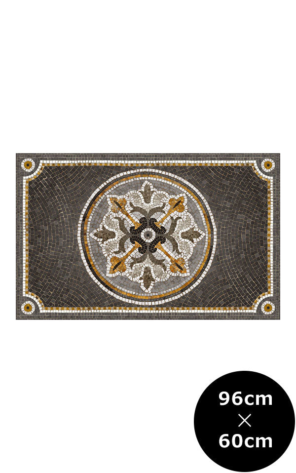 KOZIEL / Black mosaic vinyl rug Sofia / R005-96X60